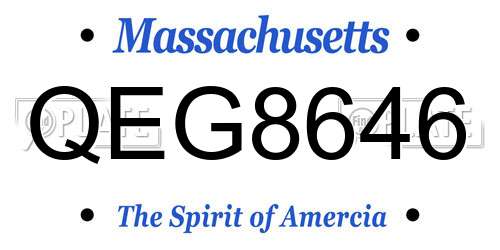 QEG8646 Massachusetts License Plate