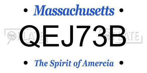 QEJ73B Massachusetts License Plate