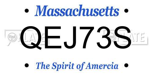 QEJ73S Massachusetts License Plate