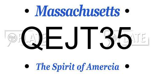 QEJT35 Massachusetts License Plate