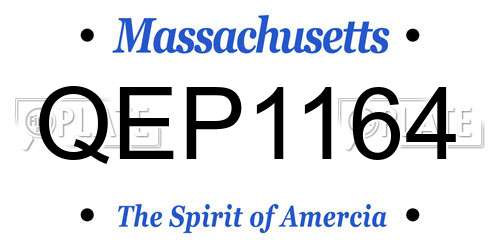 QEP1164 Massachusetts License Plate