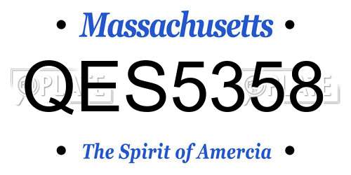 QES5358 Massachusetts License Plate