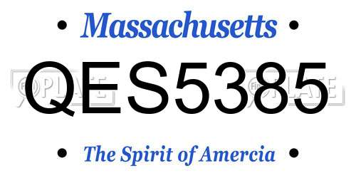QES5385 Massachusetts License Plate