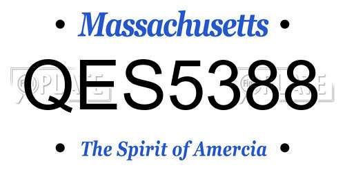 QES5388 Massachusetts License Plate