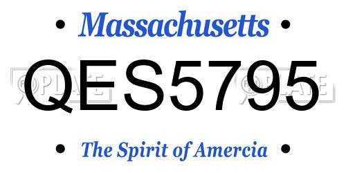 QES5795 Massachusetts License Plate