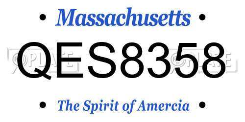 QES8358 Massachusetts License Plate
