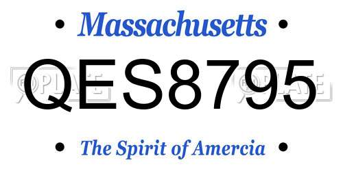 QES8795 Massachusetts License Plate