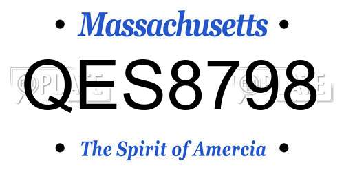 QES8798 Massachusetts License Plate
