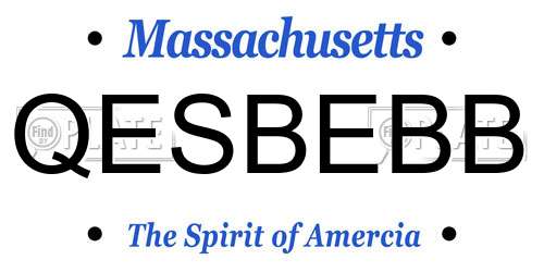 QESBEBB Massachusetts License Plate