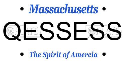 QESSESS Massachusetts License Plate