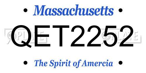 QET2252 Massachusetts License Plate