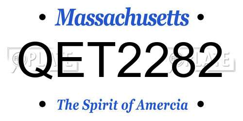 QET2282 Massachusetts License Plate
