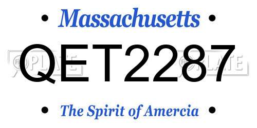 QET2287 Massachusetts License Plate
