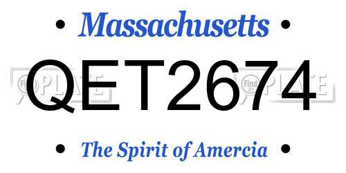 QET2674 Massachusetts License Plate