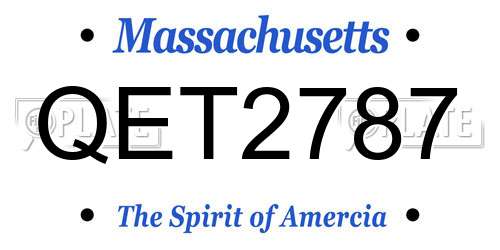 QET2787 Massachusetts License Plate