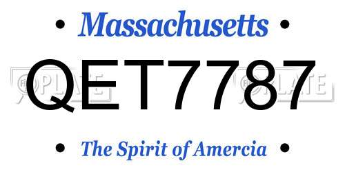QET7787 Massachusetts License Plate