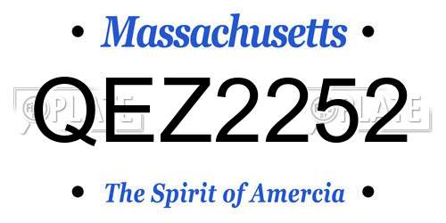 QEZ2252 Massachusetts License Plate