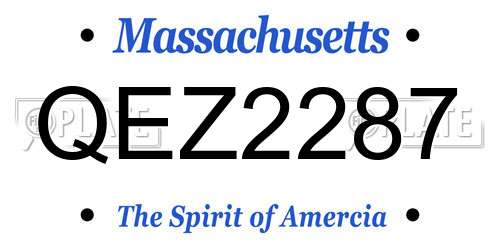 QEZ2287 Massachusetts License Plate