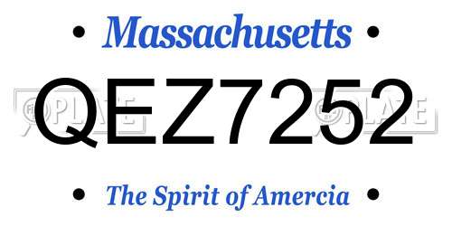 QEZ7252 Massachusetts License Plate