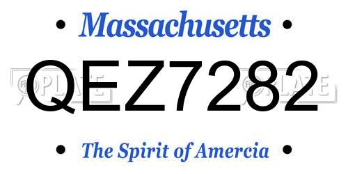 QEZ7282 Massachusetts License Plate