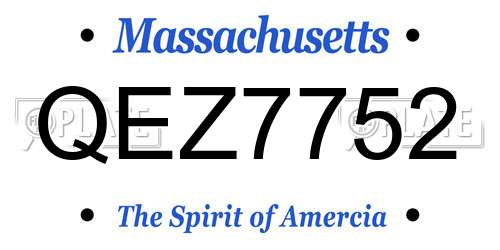 QEZ7752 Massachusetts License Plate
