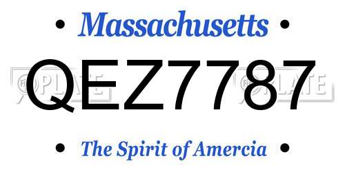 QEZ7787 Massachusetts License Plate
