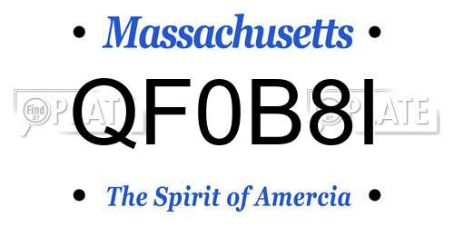 QF0B8I Massachusetts License Plate