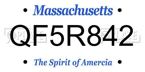 QF5R842 Massachusetts License Plate