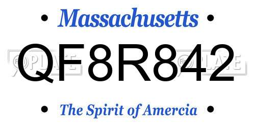 QF8R842 Massachusetts License Plate