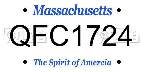 QFC1724 Massachusetts License Plate