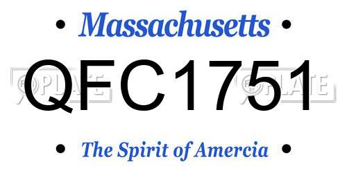 QFC1751 Massachusetts License Plate