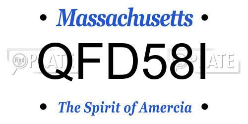 QFD58I Massachusetts License Plate