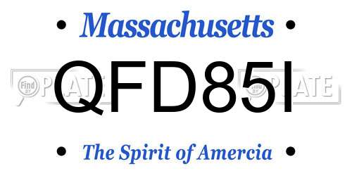 QFD85I Massachusetts License Plate