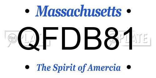 QFDB81 Massachusetts License Plate