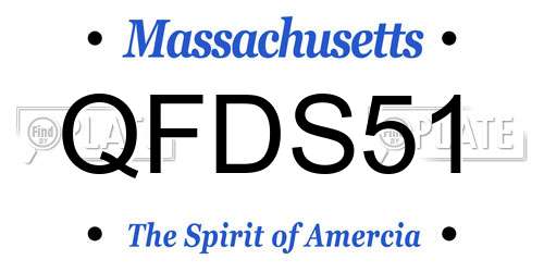 QFDS51 Massachusetts License Plate