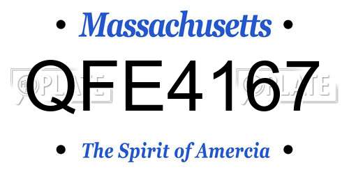 QFE4167 Massachusetts License Plate