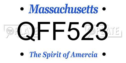 QFF523 Massachusetts License Plate