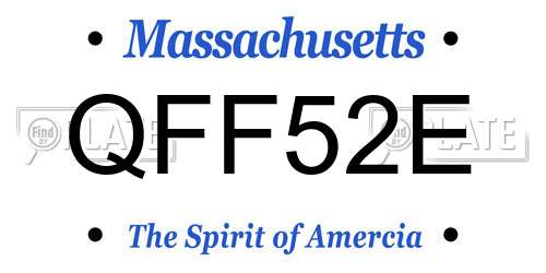 QFF52E Massachusetts License Plate