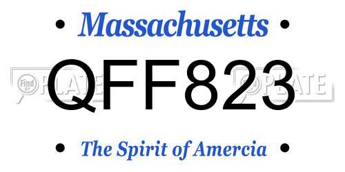 QFF823 Massachusetts License Plate