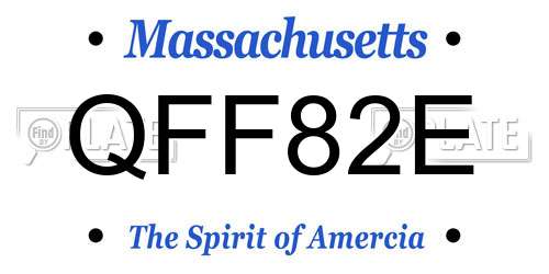 QFF82E Massachusetts License Plate