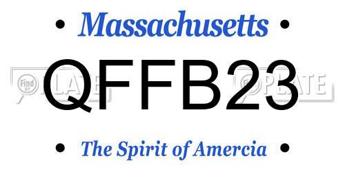 QFFB23 Massachusetts License Plate