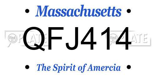 QFJ414 Massachusetts License Plate