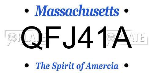 QFJ41A Massachusetts License Plate