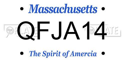 QFJA14 Massachusetts License Plate