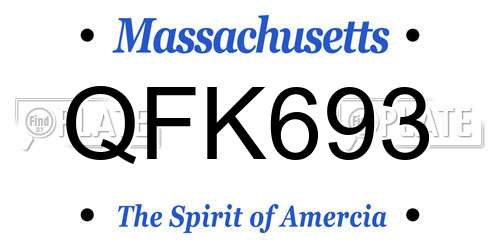 QFK693 Massachusetts License Plate