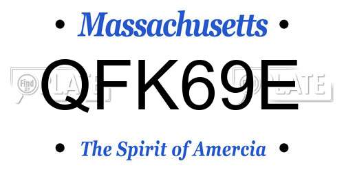 QFK69E Massachusetts License Plate