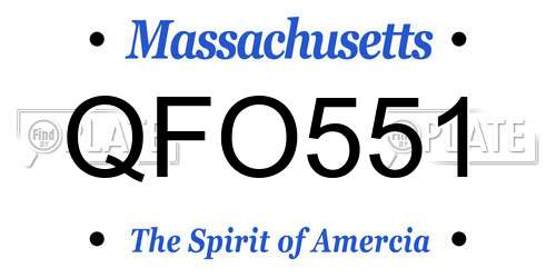 QFO551 Massachusetts License Plate