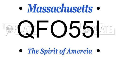 QFO55I Massachusetts License Plate