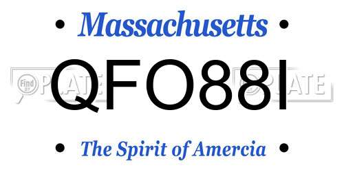 QFO88I Massachusetts License Plate