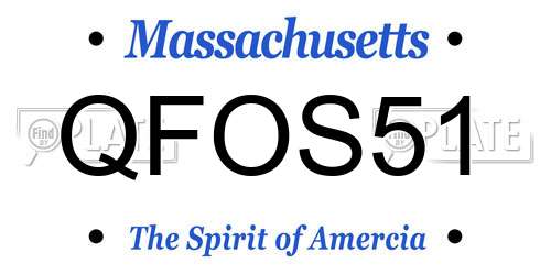 QFOS51 Massachusetts License Plate